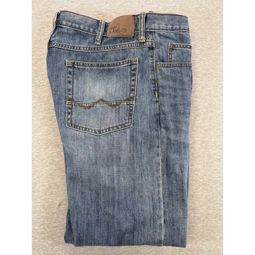 Wrangler Jeans Co‎ Mens Relaxed Straight Blue Denim Jeans 36x30 99HGWBD